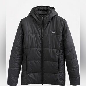 adidas Charcoal Hooded Puffer Jacket